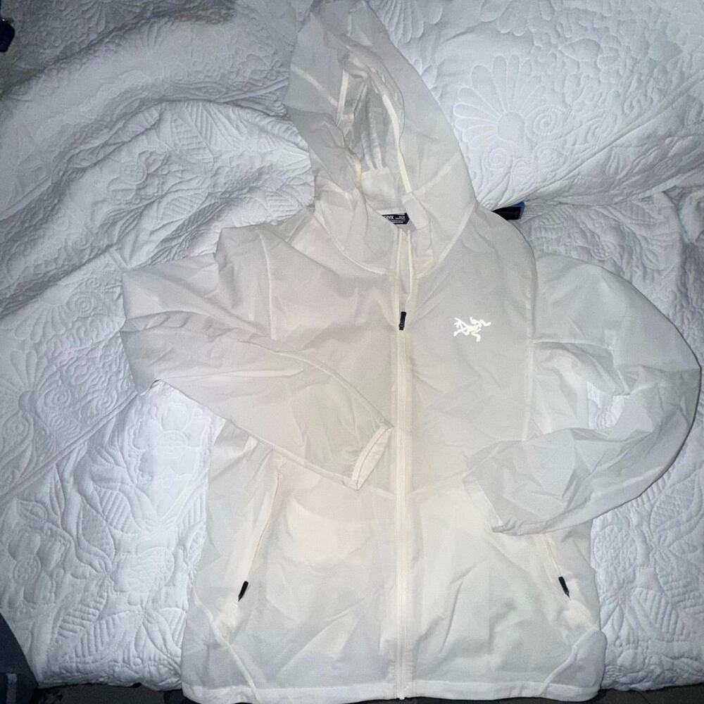 Arc'teryx Incendo Airshell Hoody Women's XS White Packable Wind Jacket